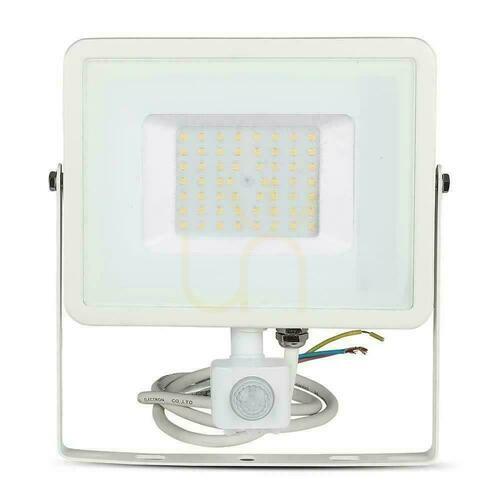 Prüfen LED-Fluter V-TAC 50W SAMSUNG CHIP Bewegungsmelder Cut-OFF-Funktion weiß VT-50-S-W 4000K 4000lm 5 Jahre Garantie