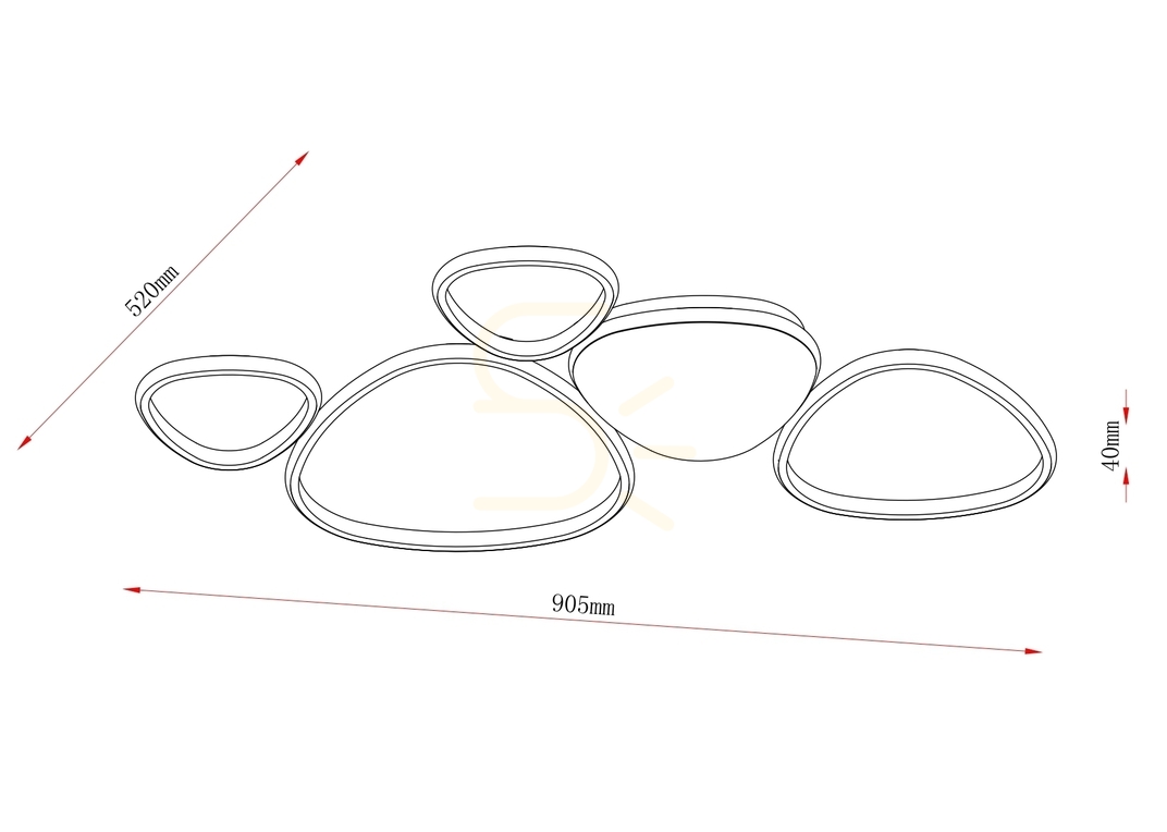 Aussicht Plafond HURON 2023519C5A-BE Beige 1xLED Plafond HURON 2023519C5A-BE Beige 1xLED