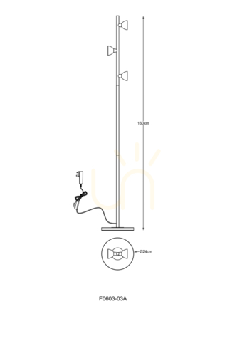 Prüfen Stehleuchte BOSTON F0603-03A-F7B1 Zuma Line 3xLED 18W 3000K 1650lm Gold-Schwarz 160 cm