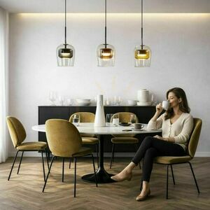 Candellux GLAXI Pendelleuchte transparent-braun mit schwarzem Detail GX53 9 W 31-50397 small 3
