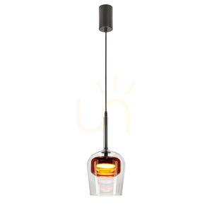 Candellux GLAXI Pendelleuchte transparent-braun mit schwarzem Detail GX53 9 W 31-50397 small 0