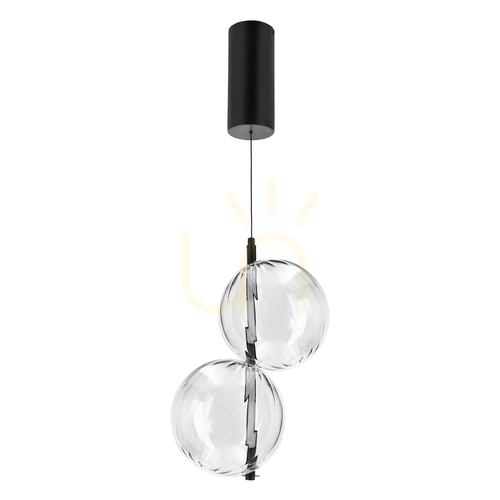 Prüfen Candellux Studio PLAYA 32-50489 Pendelleuchte, doppelte Klarglaskugel, LED 2 × 10 W 600 lm 3000K, verstellbar bis 200 cm