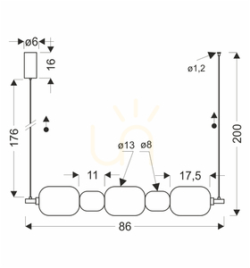 PLAYA transparent LED 15W Pendelleuchte CANDELLUX 35-50526 small 2