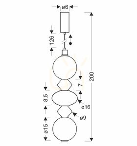 Candellux FLORES 32-50656 LED-Pendelleuchte 15 W, mehrfarbig small 3