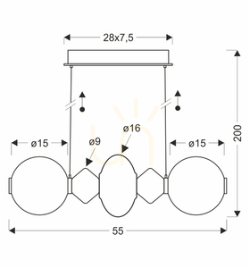 FLORES braun LED 15W Pendelleuchte CANDELLUX 32-50663 small 3