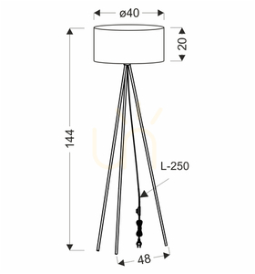 SHANTI Stehleuchte schwarz E27 40W CANDELLUX 51-38753 small 2