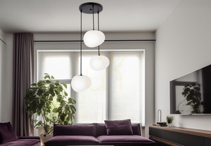 STONES Hängeleuchte weiß schwarz E27 40W CANDELLUX 33-35172 small 1