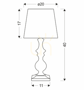 CARDINALE Tischleuchte grau E27 40W CANDELLUX 41-37961 small 2