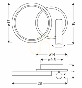 MONET LED 15W Wandleuchte CANDELLUX 22-43412 small 1