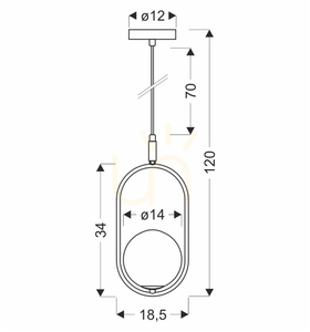 CORDEL gold G9 28W Pendelleuchte CANDELLUX 31-44099 small 1