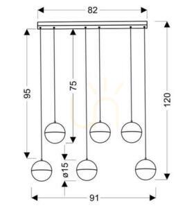 FURNI grau LED 30W Pendelleuchte CANDELLUX A0031-360 small 3