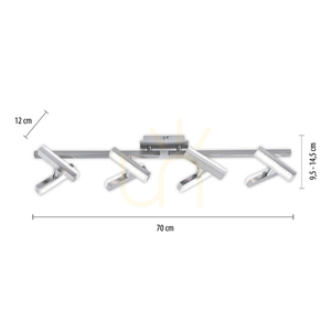 LED-Deckenleuchte RICO 11278-55 stahlfarben mit 8 schwenkbaren Köpfen 16,4 W 3000 K small 7