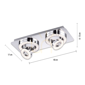 TIM Plafond 14521-17 Chrom 4xLED small 8