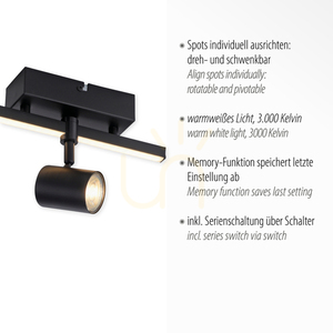 Plafond BARIK 6523-18 Schwarz 2xGU10 small 3