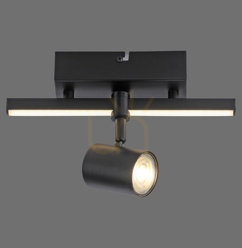 Prüfen Plafond BARIK 6523-18 Schwarz 2xGU10