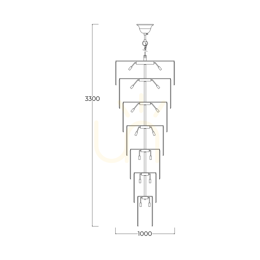 Aussicht LUXE Pendelleuchte 18006-69 Gold 69xE14 LUXE Pendelleuchte 18006-69 Gold 69xE14