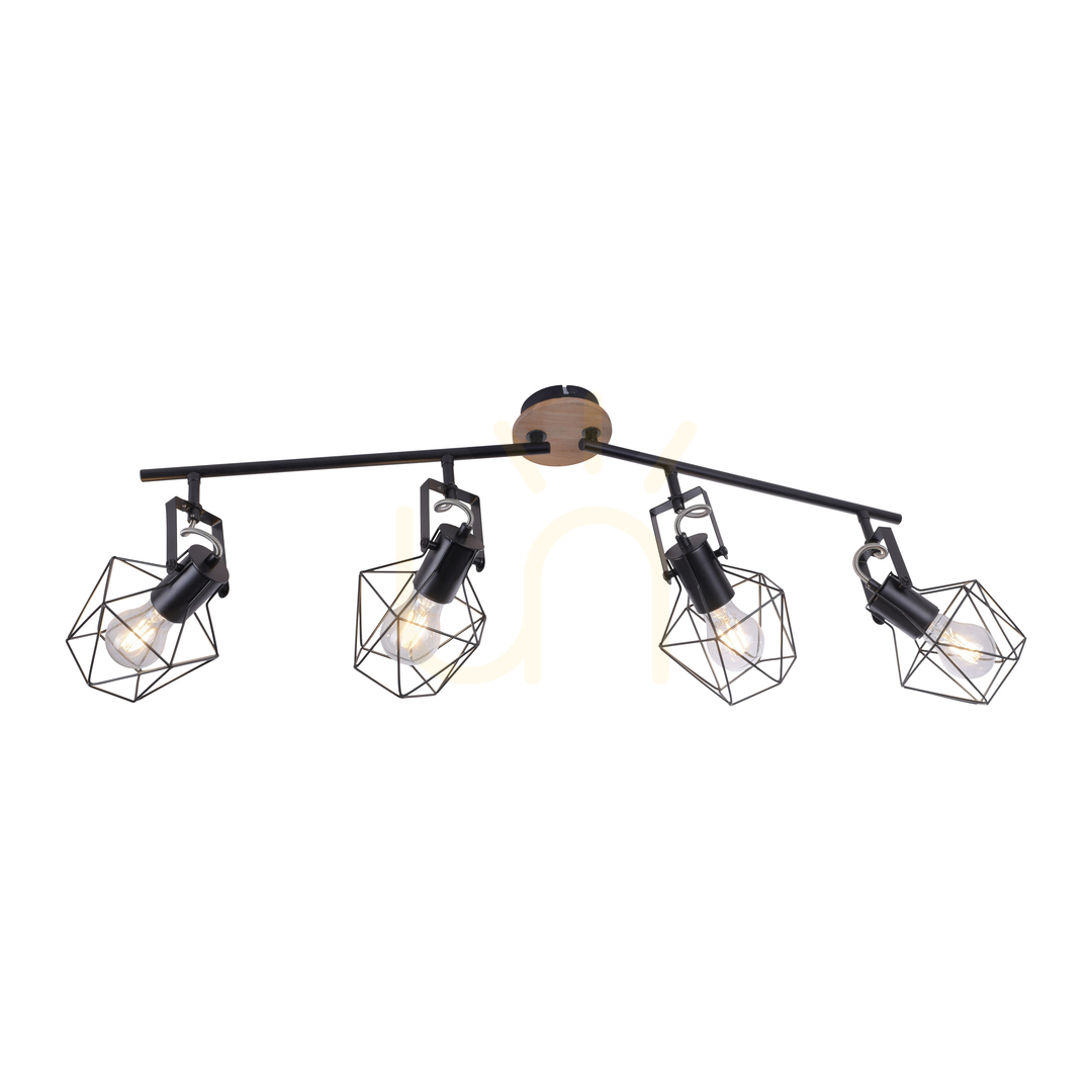 Aussicht Plafond JARO 15674-78 Schwarz 4xE27 Plafond JARO 15674-78 Schwarz 4xE27