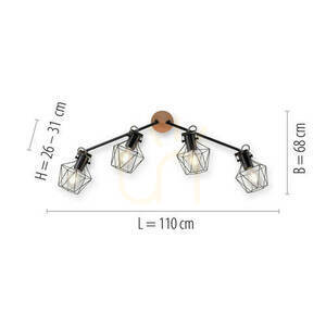 Plafond JARO 15674-78 Schwarz 4xE27 7 Plafond JARO 15674-78 Schwarz 4xE27 small 7