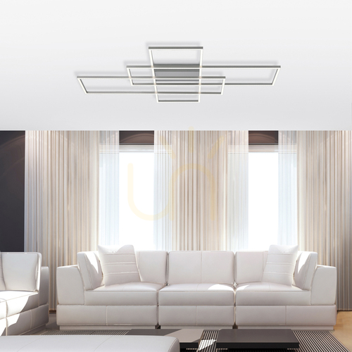 Prüfen Paul Neuhaus Q-INIGO 8195-55 LED-Deckenleuchte, silber, 101 × 75 cm, CCT