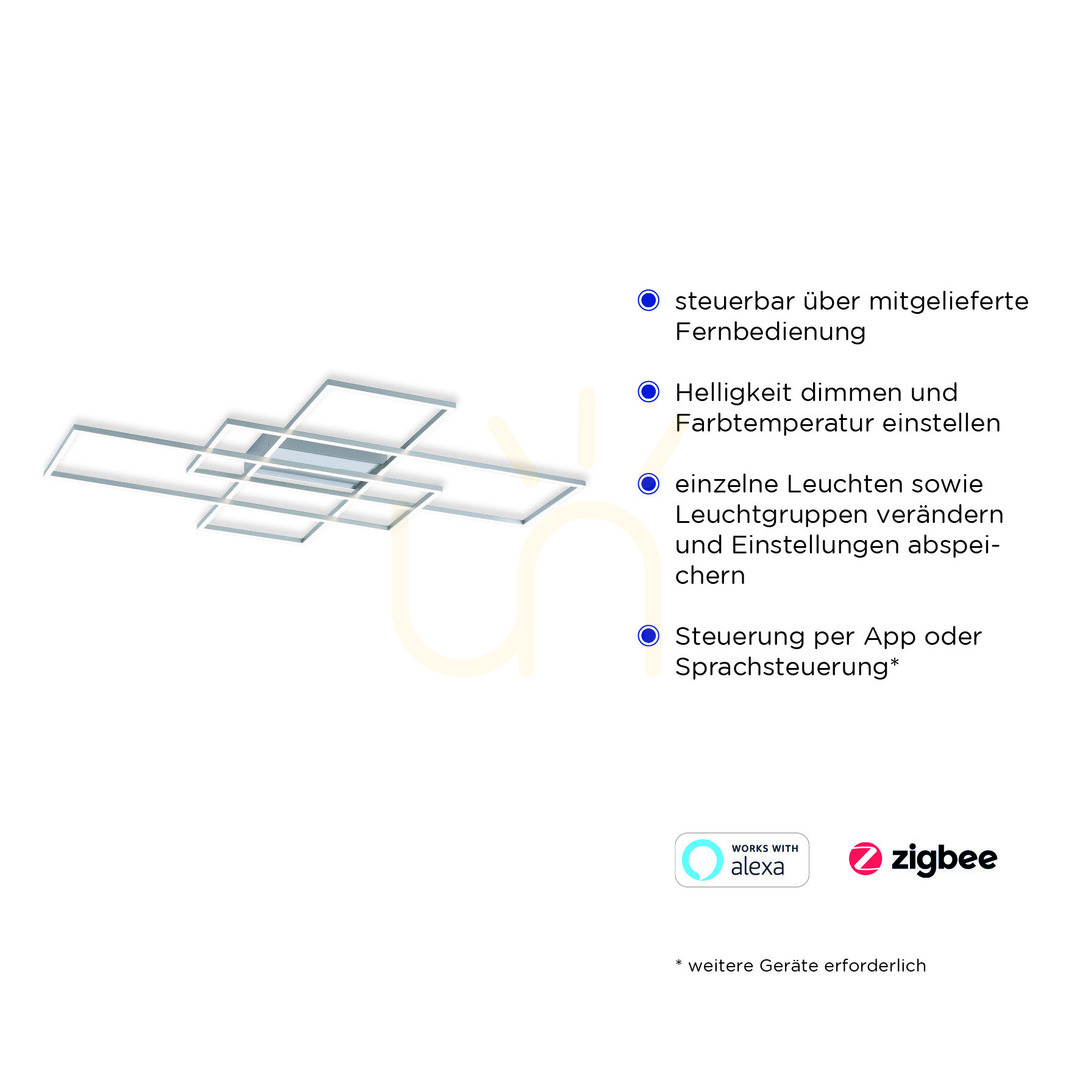 Anzeige Plafond Q-INIGO 8195-55 Silber 3xLED Plafond Q-INIGO 8195-55 Silber 3xLED