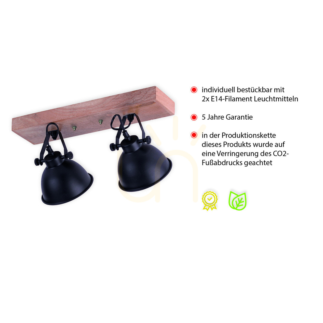 Anzeige Plafond SAMIA 11982-18 Schwarz 2xE14 Plafond SAMIA 11982-18 Schwarz 2xE14