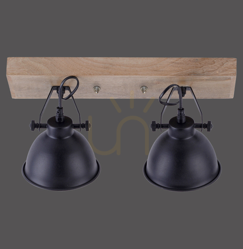 Prüfen Plafond SAMIA 11982-18 Schwarz 2xE14