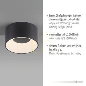 TANIKA Plafond 14325-18 Schwarz 1xLED 3 TANIKA Plafond 14325-18 Schwarz 1xLED small 3