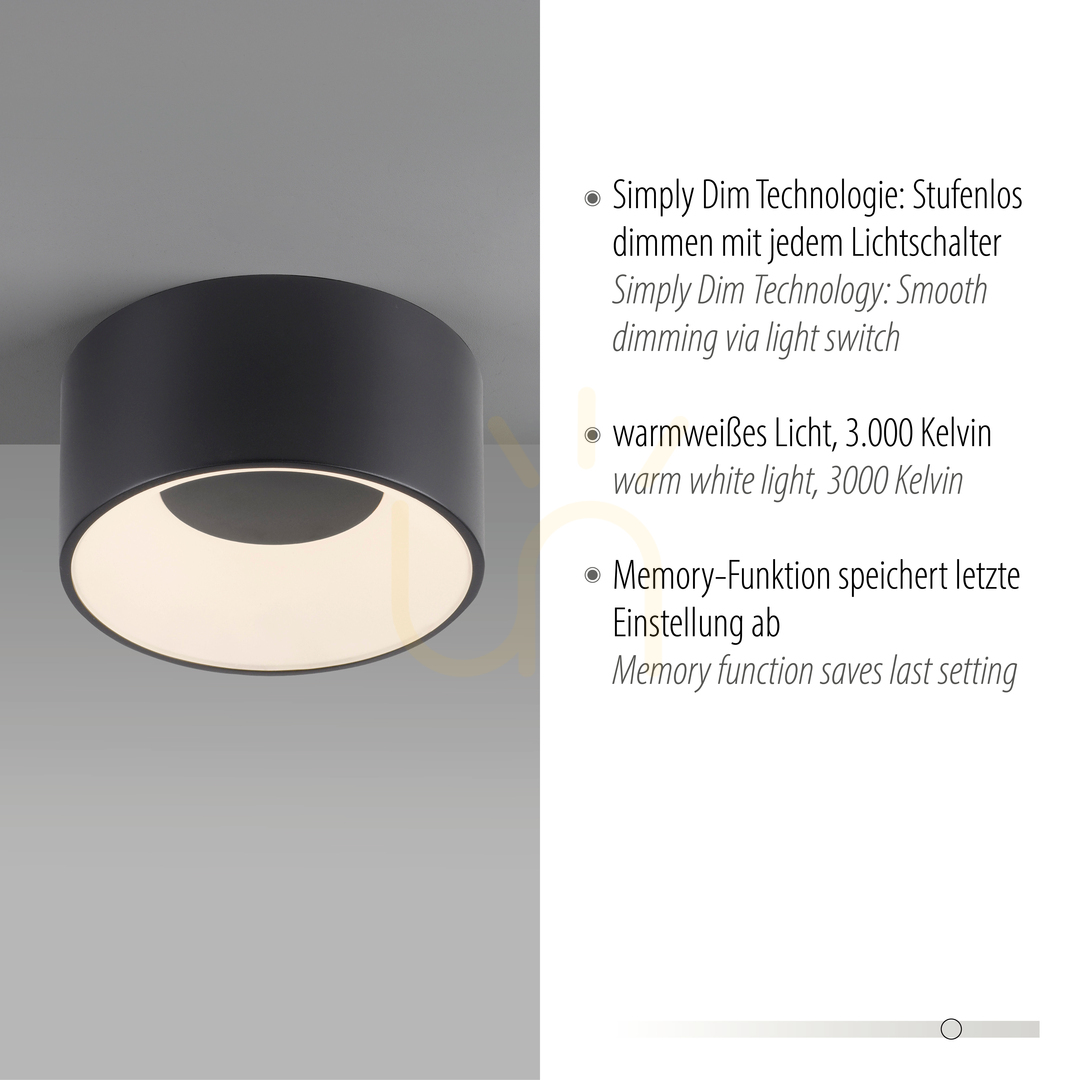 Anzeige TANIKA Plafond 14325-18 Schwarz 1xLED TANIKA Plafond 14325-18 Schwarz 1xLED