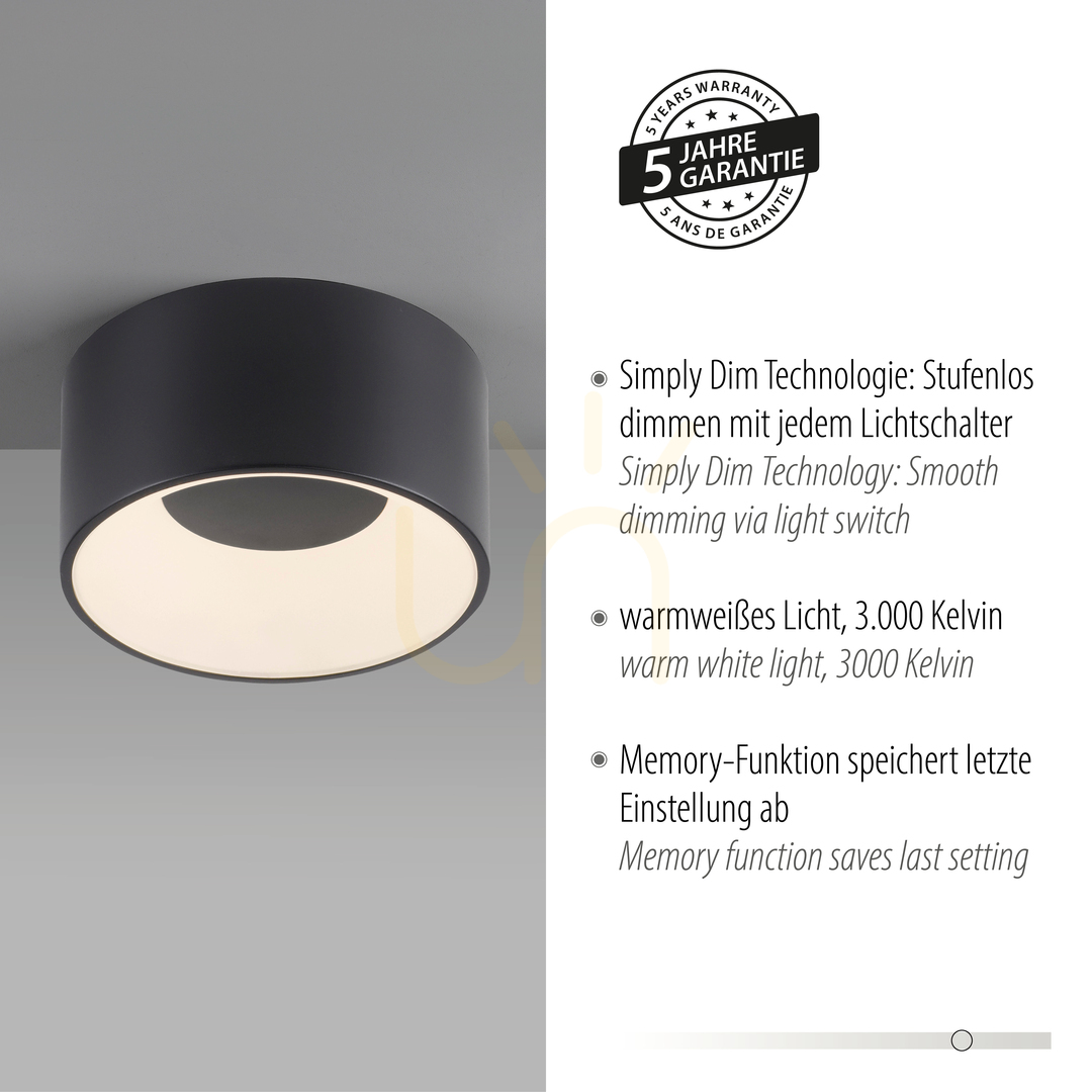 Zeige TANIKA Plafond 14325-18 Schwarz 1xLED TANIKA Plafond 14325-18 Schwarz 1xLED