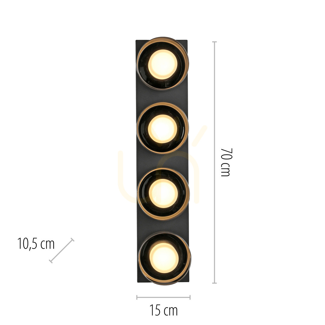 Anzeige Plafond RIKA 6164-18 Schwarz 4xLED Plafond RIKA 6164-18 Schwarz 4xLED