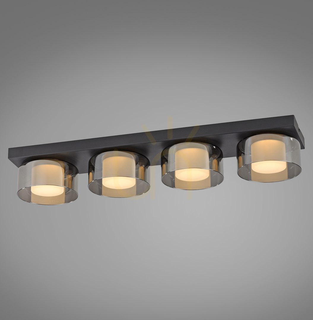 Prüfen Plafond RIKA 6164-18 Schwarz 4xLED Plafond RIKA 6164-18 Schwarz 4xLED