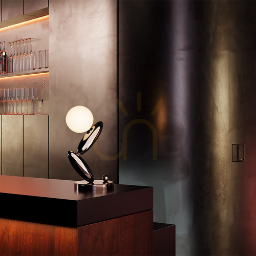 Prüfen Tischleuchte Maytoni Modern LED dimmbar Silber Glas Touch MOD482TL-L6PT3K