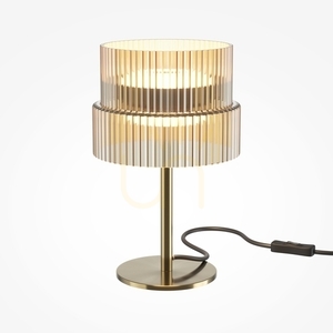 Maytoni SCALA MOD496TL-L12BZK Tischleuchte, Bronze, Rillenglas cognac, Ø 14,8 × 24 cm, LED 12 W 1300 lm 3000K small 0