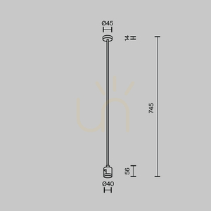 Lange Deckenhalterung 700 mm mit geradem Stromanschluss Maytoni Flarity TRA159C-IPC1-B small 4