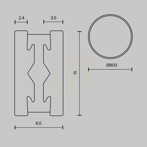 Maytoni Flarity TRX154-R-D800-B runde Magnetschiene, Ø80 cm, 24 V, Schwarz small 6