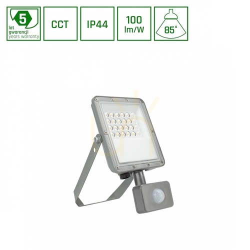 Prüfen LED-Flutlicht Noctis Max CCT 20W 230V IP44 217x131x53mm Gray Bewegungssensor 5 Jahre Garantie