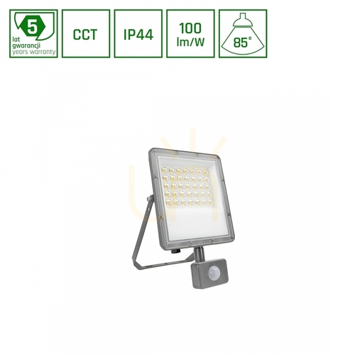 Prüfen LED-Flutlicht Noctis Max CCT 30W 230V IP44 245x150x53mm Gray Bewegungssensor 5 Jahre Garantie