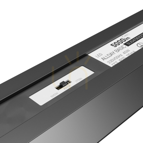 Prüfen ALLDAY BASIC Lighting Bar 40W 3 CCT 230V 90st IP20 1203x42x37mm Schwarz Pr Ugr<19 5 Jahre Garantie.