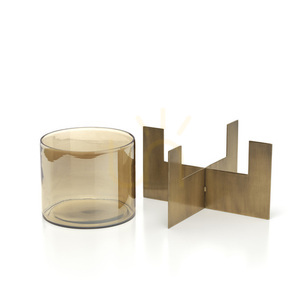 Goldene Hurricane-Vase niedrig 26 cm Handarbeit small 2