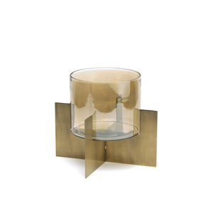 Goldene Hurricane-Vase niedrig 26 cm Handarbeit small 4