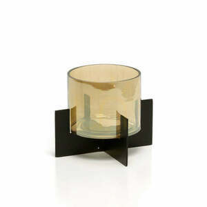 Handgefertigte Windlicht Laterne Schwarz 13x10x13 cm small 0