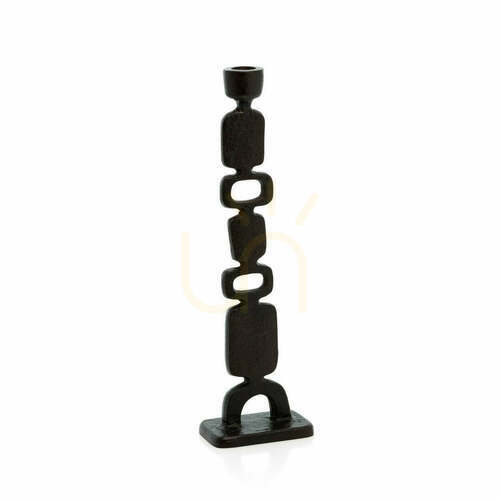 Prüfen Kerzenständer Totemo Schwarz L 30,5 cm Handmade Innenausstattung