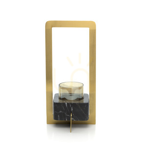Kerzenständer Marbre d'Or Gold Schwarz L 18x18x38 cm small 2
