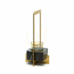 Kerzenständer Marbre d'Or Gold Schwarz L 18x18x38 cm small 0