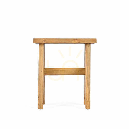 Prüfen Hocker Bazar Bizar Siku aus recyceltem Teakholz, Natur, 40 x 25 x 45 cm