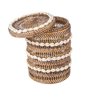 Aufbewahrungskorb Bazar Bizar The Shell aus Rattan naturbraun 21 × 21 × 32 cm small 10