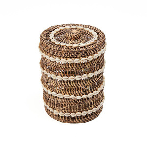 Aufbewahrungskorb Bazar Bizar The Shell aus Rattan naturbraun 21 × 21 × 32 cm small 12