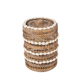 Aufbewahrungskorb Bazar Bizar The Shell aus Rattan naturbraun 21 × 21 × 32 cm small 2