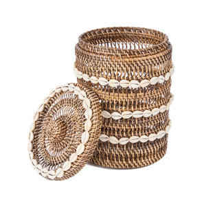 Aufbewahrungskorb Bazar Bizar The Shell aus Rattan naturbraun 21 × 21 × 32 cm small 8