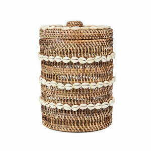 Aufbewahrungskorb Bazar Bizar The Shell aus Rattan naturbraun 21 × 21 × 32 cm small 0